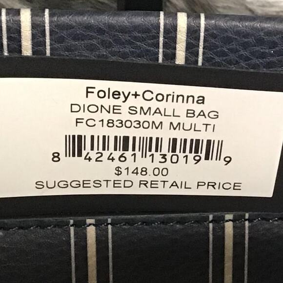 NWT Foley + Corinna "Dione Satchel Petite in Slumber Stripe" Vegan Leather - Picture 4 of 7